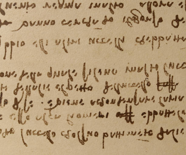 istock Manuscript, drawings, inscriptions by Leonardo Da Vinci in the old book The Codice Sul Volo, by E. Rouveyre , 1893 1516750563