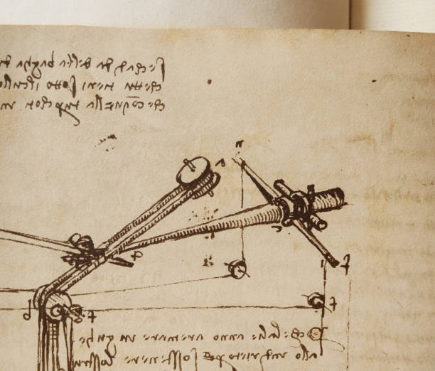 istock Manuscript, drawings, blueprints by Leonardo Da Vinci in the old book The Codice Sul Volo, by E. Rouveyre , 1893 1516751474