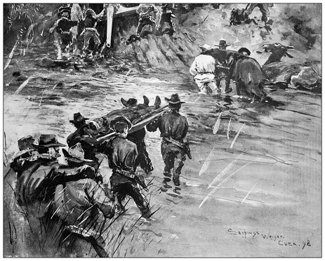 Antique image from British magazine: Spanish American War, Battle of San Juan