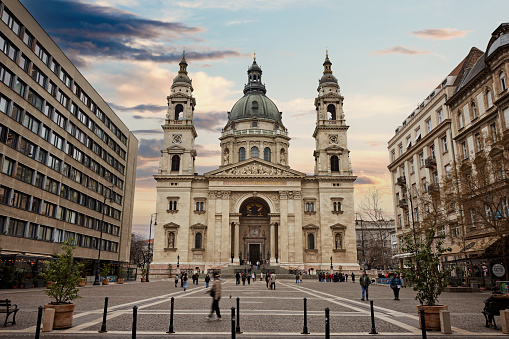 VIENNA, AUSTRIA - APRIL, 2018: Saint Charles Church located on the south side of Karlsplatz in Vienna built on 1737