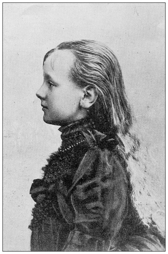 Antique image from British magazine: Queen Wilhelmina of Holland, 11 years old