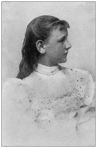Antique image from British magazine: Queen Wilhelmina of Holland, 13 years old