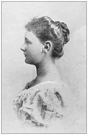 Antique image from British magazine: Queen Wilhelmina of Holland, 18 years old