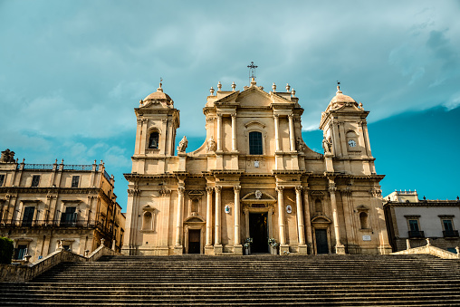 Steps Leading To Noto Cathedral In Noto, Sicily