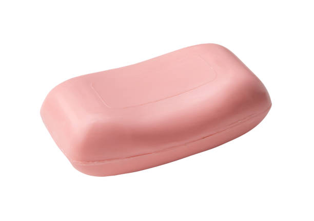 istock Single dry pink soap bar isolated on white background with clipping path. 1516797892