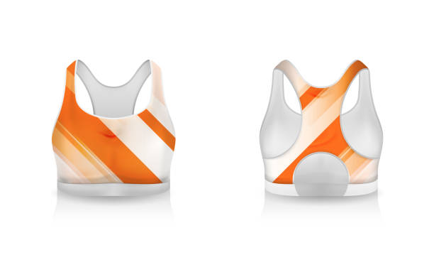 istock Specification Sport Bra Outfits , Standard Uniform Base Color White and Black template mock up for design. Vector Illustration 1516804563