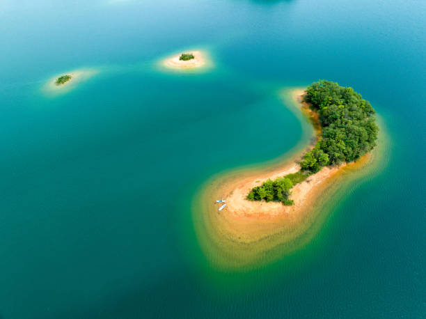 istock Aerial top down view over blue sea 1516821642