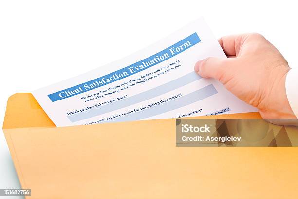 Formulário De Avaliação De Satisfação Do Cliente - Fotografias de stock e mais imagens de Amarelo - Amarelo, Caixa de Verificação, Carta - Documento