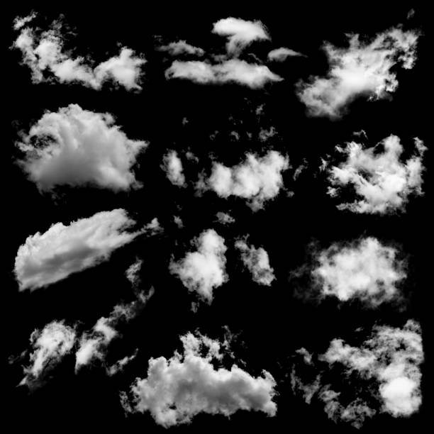 istock white cloud isolated on black background for Design element,Textured Smoke,brush effect 1516832052