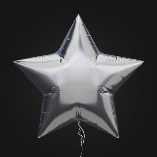 istock Foil balloon icon. Star shape silver balloon 3D rendering. 1516868692