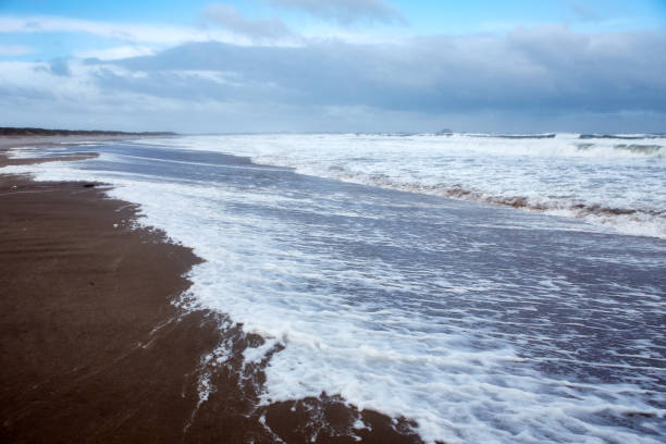 istock Breaking sea waves over a sandy beach 1516874030