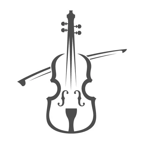Vector illustration of Violin logo icon design