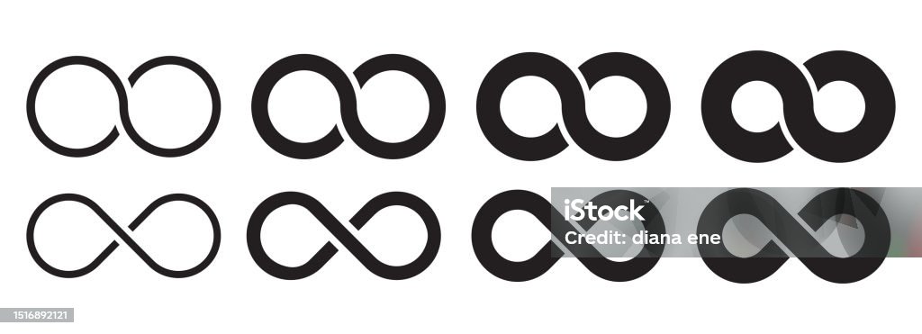 Infinity Vector White Rectangle Infinity Symbol Collection Vector Illustration Isolated On White Stock ...