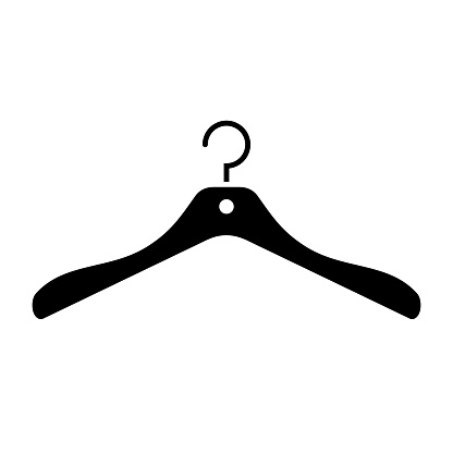 Coat hanger vector simple icon isolated on white background
