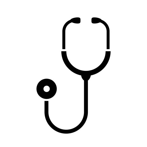 Stethoscope medical instrument icon Stethoscope medical instrument icon isolated on white background ems logo stock illustrations