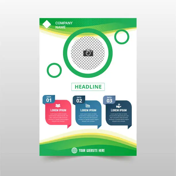 Vector illustration of Creative Green Business Flyer Template With Curves