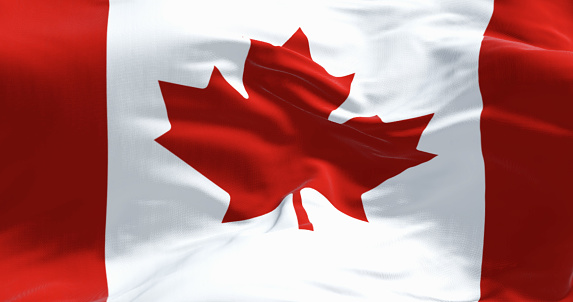 Canadian flag waving