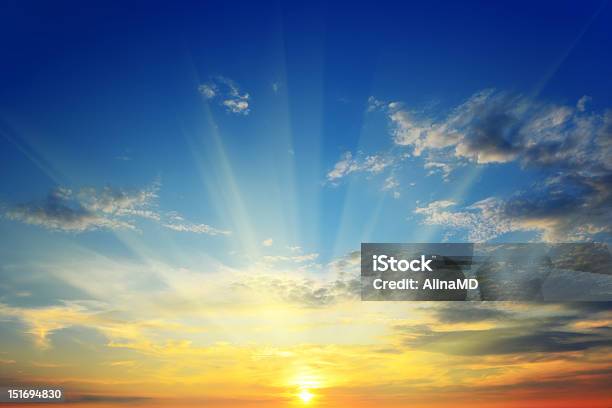 Sun Above The Horizon Stock Photo - Download Image Now - Sunrise - Dawn, Sky, Morning