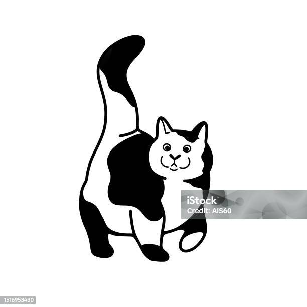 Gambar Kucing Sedang Berjalan Ikon Kucing Ilustrasi Stok - Unduh Gambar