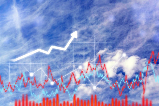 istock Business graph growth to sky. Business chart. Light blue sky background 1516961041