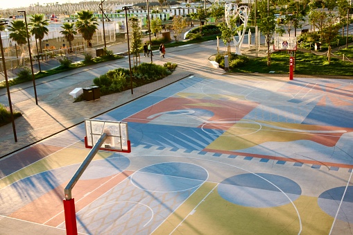 Basketball court at beach