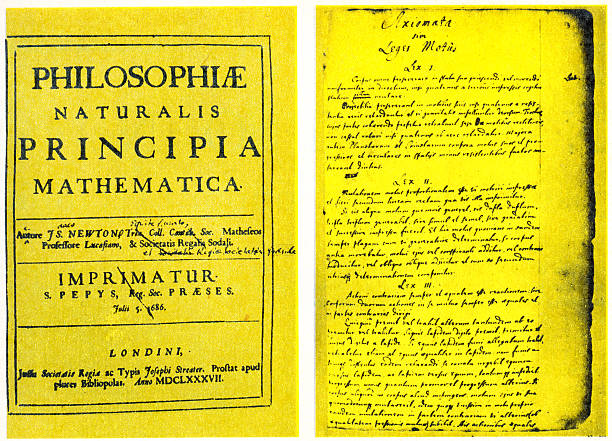 Isaac Newton s Philosophiæ Naturalis Principia Mathematica pubblicato 5 luglio 1687 - foto stock
