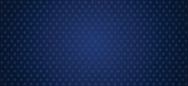 Vector illustration of Blue stars over dark blue gradient background