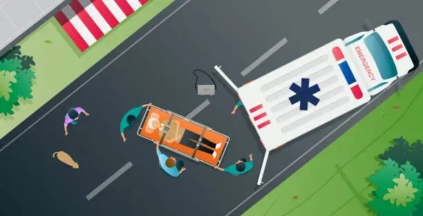 Vector illustration of Ambulance team.