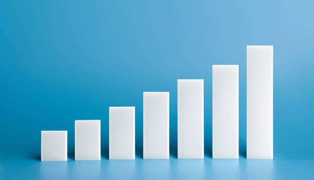 istock Business development and growth bar graph concept on blue background 1517045180
