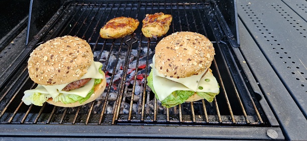 Barbecue burger homemade garden summer