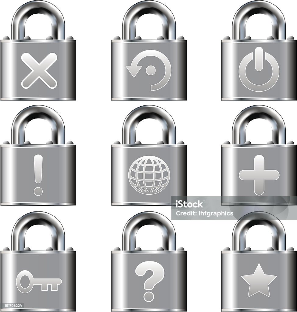 Secured Lock Software Icon Computer Application Symbols On Secure Locks Stock Illustration ...