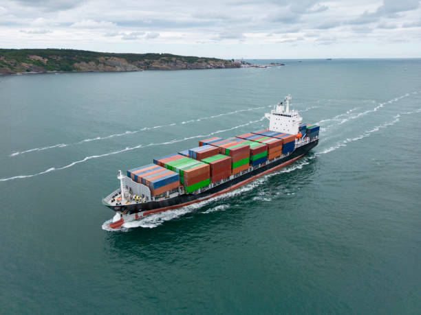 istock Aerial view of Container freight ship in transit. Istanbul Bosphorus 1517066338