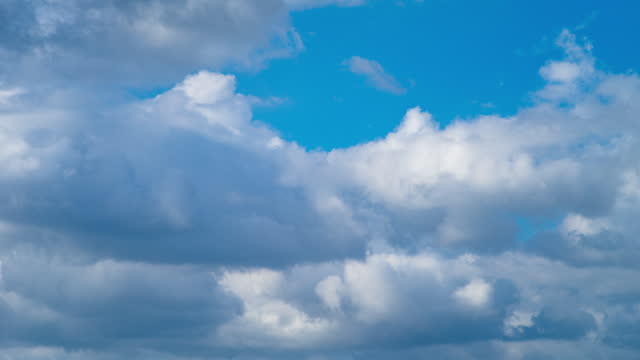 Timelapse Video Of The Moving Clouds Against Blue Sky
