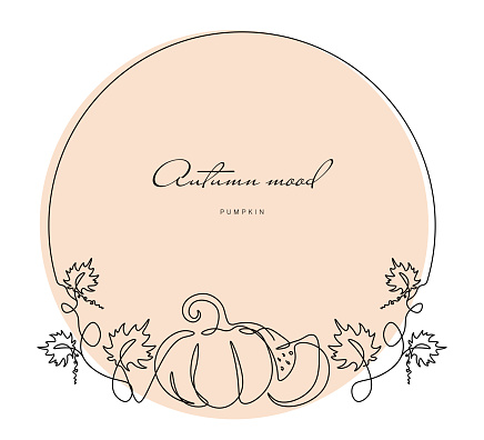 Thanksgiving and harvest festival, line drawing autumn, harvest pumpkin, zucchini, squash, doodle, fresh vegetables abstract logo