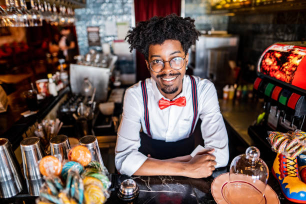 istock Portrait of a bartender at a restaurant 1517131161