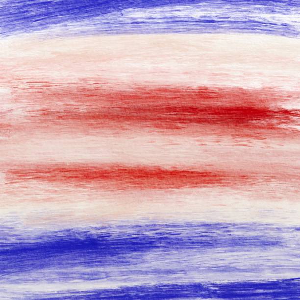 istock Textural red and blue stripes on a white background. Brush strokes abstract print. Patriotic illustration for 4th july united states independence day. Simple design for paper, packaging and decoration 1517199776