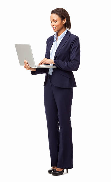 istock Female Executive Surfing Net On Laptop - Isolated 151726326