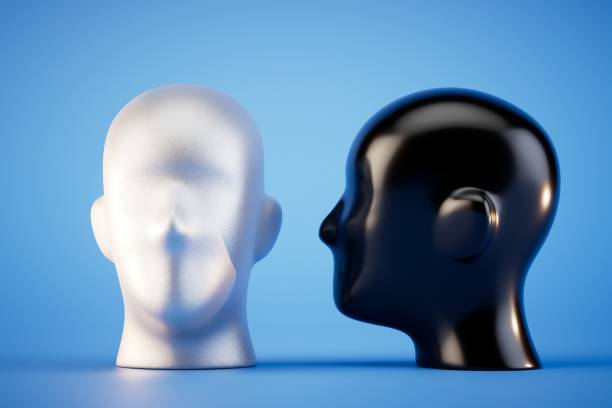 istock The dummy's head is white and black on a blue background. 3D render 1517273598