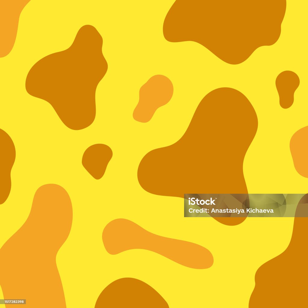 The Giraffe Background Is Yellow Orange In Cartoon Style Stock