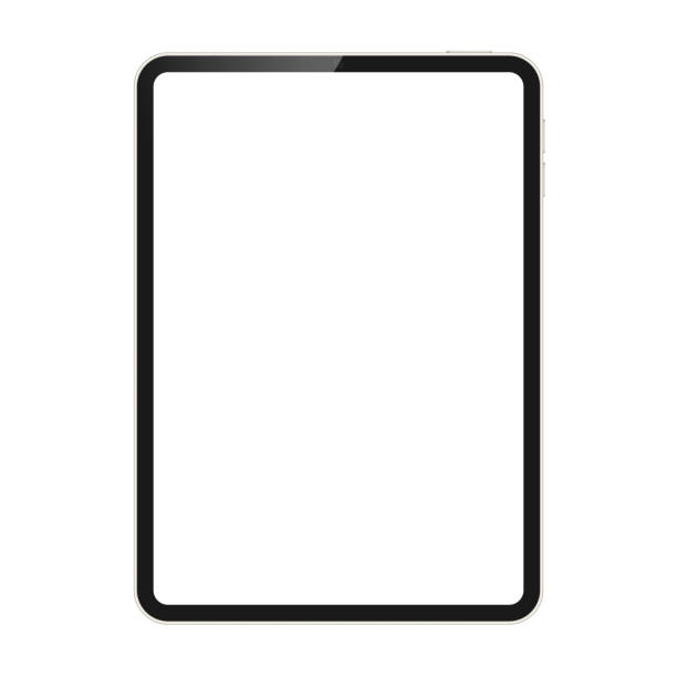 Tablet vector mockup with blank screen. Tablet vector mockup with blank screen. White tablet display template isolated on white background. digital tablet stock illustrations