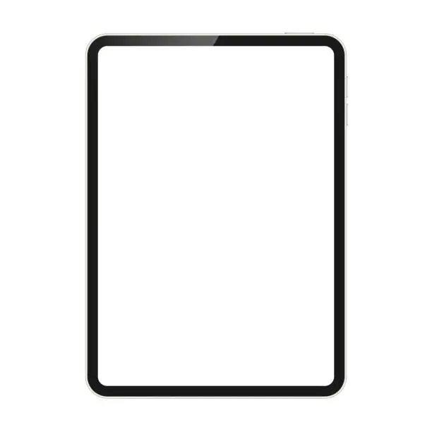 Vector illustration of Tablet vector mockup with blank screen.
