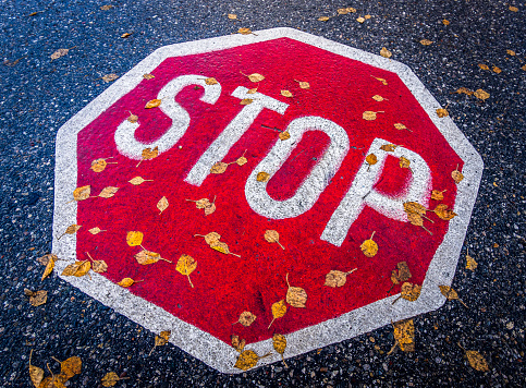 stop sign on a street - italy