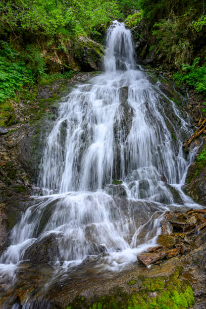 Beautiful waterfall in the mountains Beautiful waterfall in the mountains of the Alps. Silbertal, Montafon, Vorarlberg silbertal stock pictures, royalty-free photos & images
