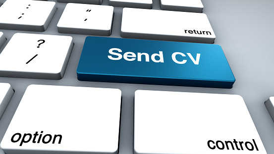 Computer keyboard key with the word Send CV