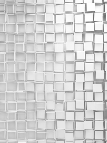 Abstract white and gray gradient geometric square with lighting and shadow background. Modern futuristic wide banner design. Can use for ad, poster, template, business presentation.