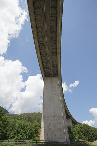 Impression of the A13 Highway from the gound  running from Innsbruck to Brenner in southern Austria