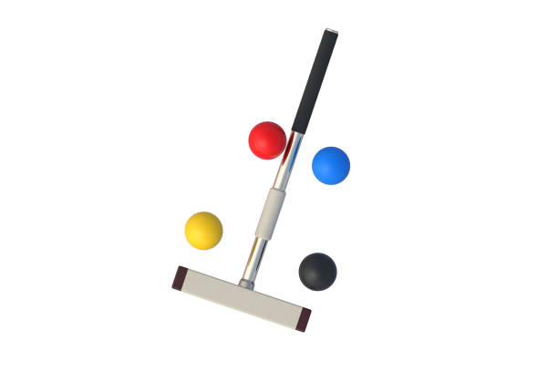 Hispanic man playing croquet