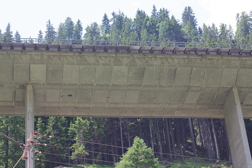 Impression of the A13 Highway from the gound  running from Innsbruck to Brenner in southern Austria