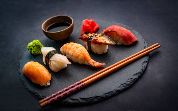 istock Sushi sashimi set closeup 1517624296