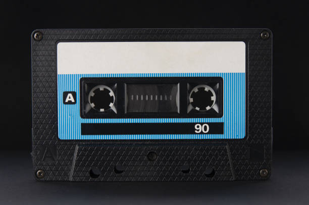 istock Old vintage audio cassette close up on a black background 1517625972